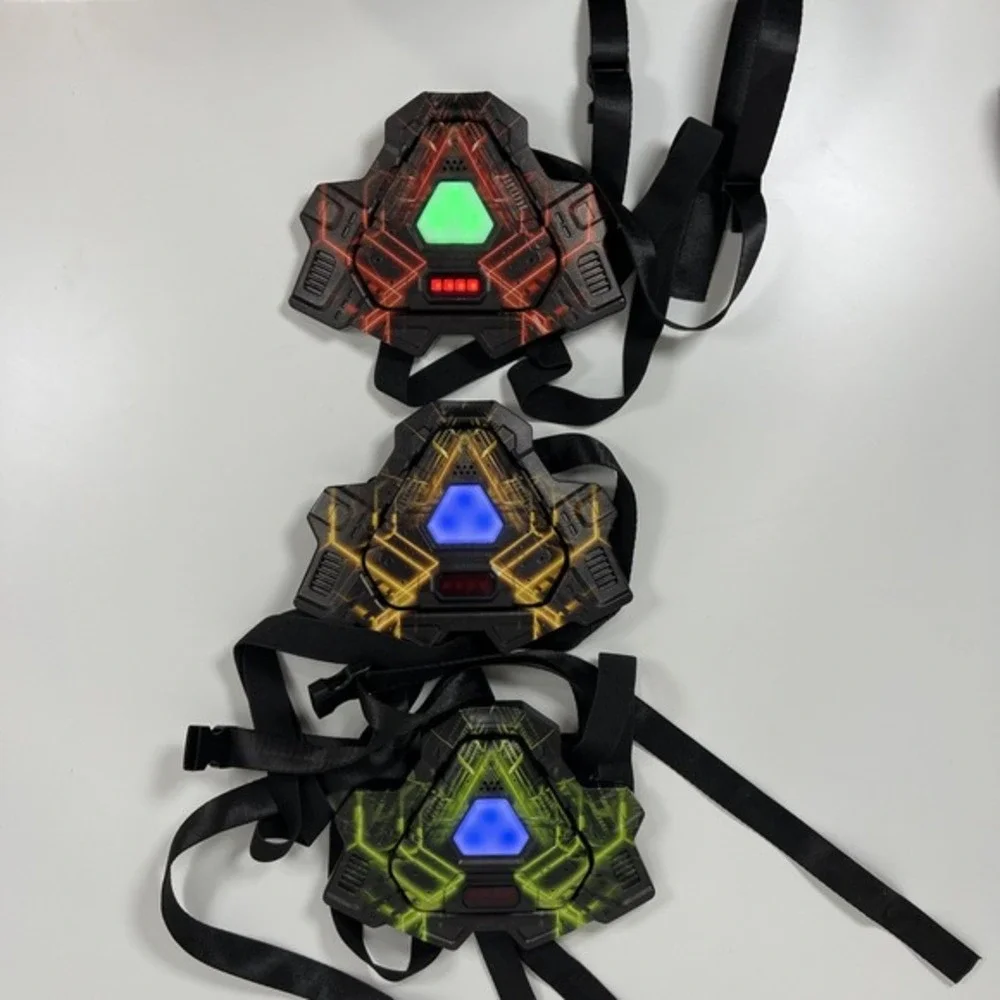 SET OF‎ 3 Laser Tag Receivers Red Yellow & Green Chest Strap Receivers
